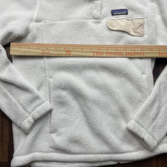 Patagonia Re-Tool 1/4 Snap T Fleece Pullover Cream Ivory Bone White Fluffy Small - Picture 5 of 6
